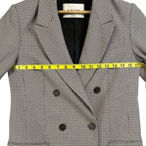 Babaton Womens Double Breasted Houndstooth Blazer Size 2 Brown Black‎ - Picture 8 of 11